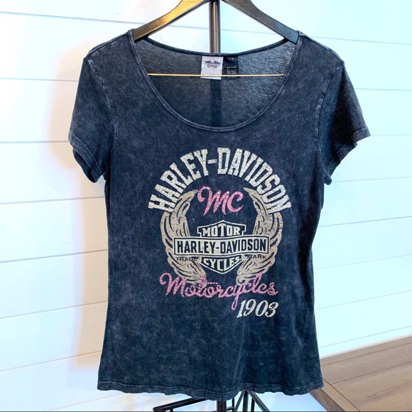 Harley-Davidson Tops - Harley classic graphic  tee with bling, size large